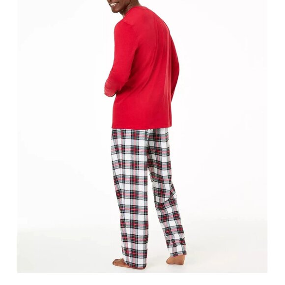 Family Pajamas Men's Big & Tall 2-Piece Pajama Set, Stewart Plaid Multi, 1XB - Picture 2 of 6
